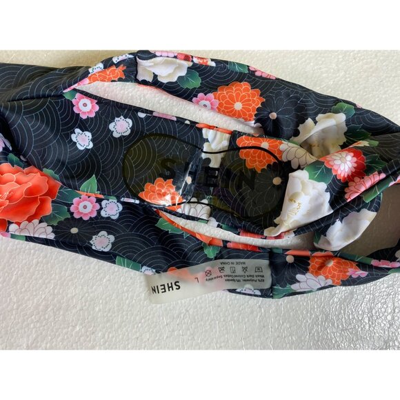 Floral Bikini Set Halter Top & High-Cut Bottoms Large Swimwear Bathing Suit Cute - Picture 6 of 6